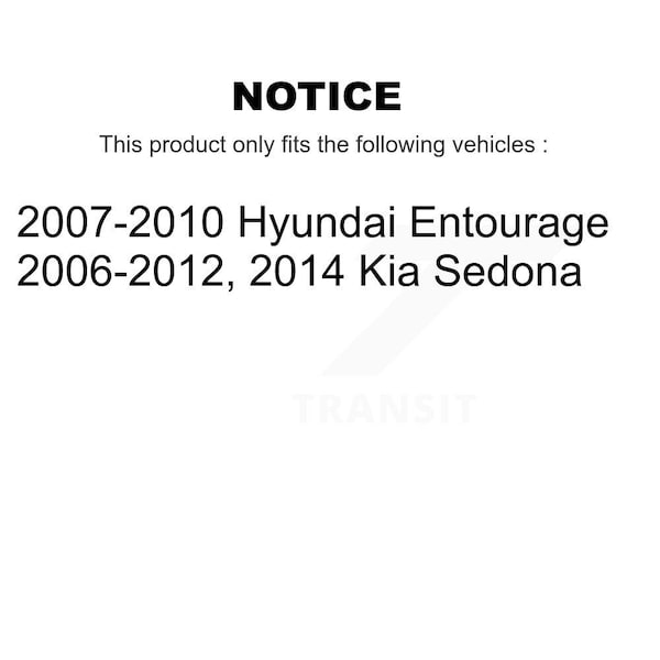 Front Wheel Bearing And Hub Assembly Pair For Kia Sedona Hyundai Entourage